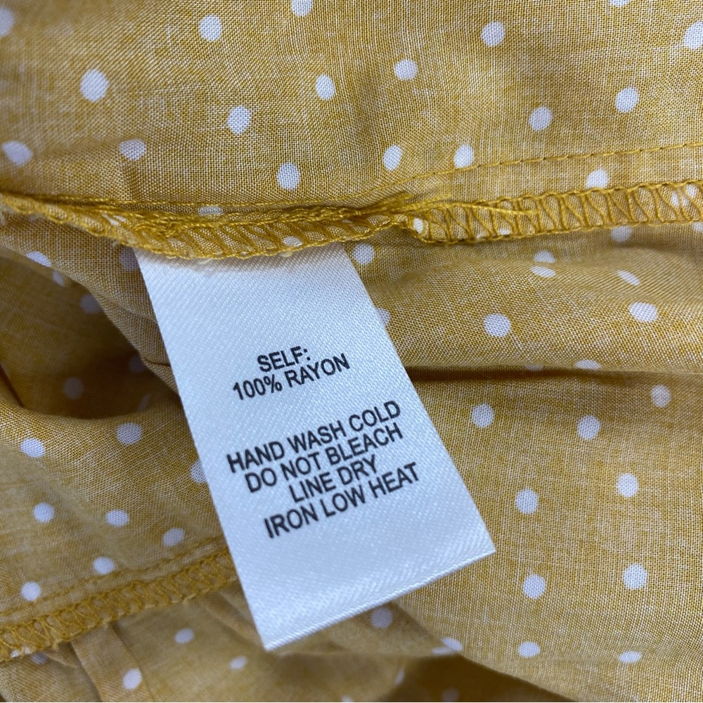 Lulus Call You Mine Mini Skirt Yellow Polka Dot small - Picture 10 of 10